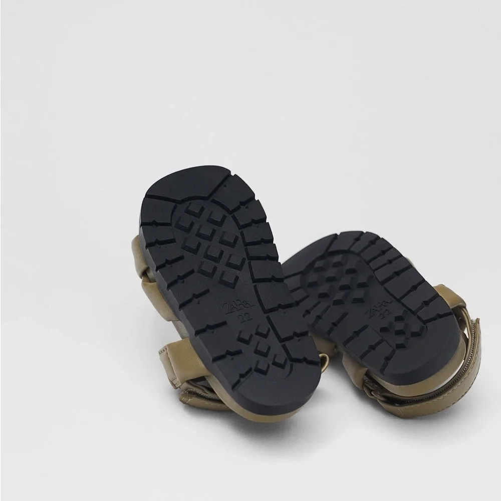 QUILTED SANDALS - LIMITED EDITION Zara Olive green 5.5 baby